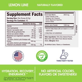 RADSUPPS - Electrolyte Hydration Mix - Premium Electrolytes Powder – No Sugar Hydration Powder - Electrolyte Drink Mix for Optimal Hydration and Recovery (40 Servings) (9.17oz, Lemon Lime)