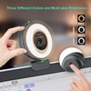Angetube Webcam with Ring Light, 1080P 60FPS Camera for PC