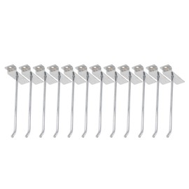 MroMax Slat Wall Hook 5.91" x 0.98"(L x W) for Room Garage Retail Store Display, Chrome Plated 12Pcs