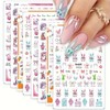 8 Sheets Easter Nail Art Stickers Cute Bunny Nail Stickers