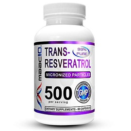 MAAC10 Formulas Trans-Resveratrol 500mg + BioPerine 5mg For Enhanced Bioavailability | 60 Gastric Acid Resistant Capsules | 1000mg Polygonum Cuspidatum 2 Per Serving | High Absorption Resveratrol by MAAC10 Formulas