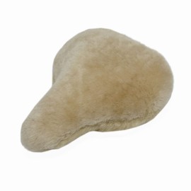 Reissner Lammfelle FSB-C-I gobi Bicycle Saddle Cover Lambskin with Faux Fur Wreath 27 x 19 cm