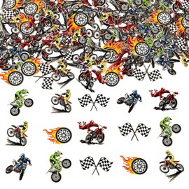 Wonmelody Dirt Bike Birthday Decoration for Boy 200PCS Dirt Bike Confetti Dirt Bike Table Confetti Motorcycle Birthday Supplies Dirt Bike Party Decoration Favors for 5th 7th 13th Birthday Baby Shower