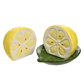 Hestia - Salt & Pepper Shaker Set - Lemon - Spring Novely Home Decor Gifting - Homeware, Kitchen & Dining - H: 9cm x W: 13cm.