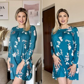 Deyeek Women's Adaptive Open Back Elderly Nightgowns for Women - Assisted Dressing Hospital Gown With Shoulder Snaps