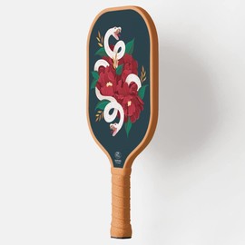 TigerTail Sports Snake Flower Colorful Design Pickleball Paddle, USA Pickleball Approved, Tan Trim