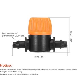 LALOCAPEYO 30PCS Drip Irrigation Barb Shut-Off Valve for 1/4-Inch 4mm ID 7mm OD Tube - Irrigation Systems, Gardens, Farmland, Greenhouses - Universal Plastic Coupling (Style 1)
