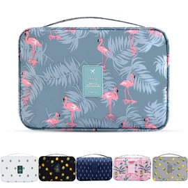 Hanging Travel Toiletry Bag,Flamingo Wash Bag Portable Make Up Bag for Women,Large Capacity Cosmetic Bag Perfect for Travel/Daily Use