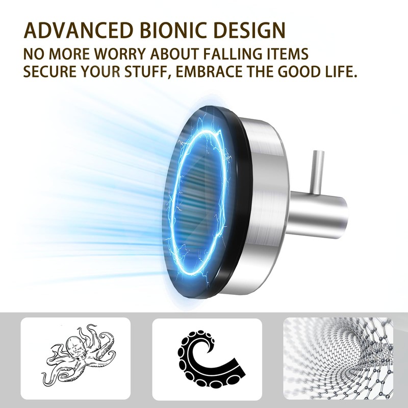 Gabeerso Suction Hooks Towel Hooks for Bathroom No-Drill Stainless Steel