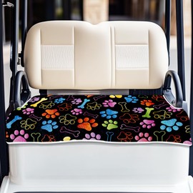 ORIGACH Dog Paw and Bone Golf Cart Seat Covers, Microfiber Comfortable Golf Cart Seat Blanket, Summer Club Golf Cart Towel Seat Covers for 2-Person Seats, Golf Cart Accessories, 51x31inch