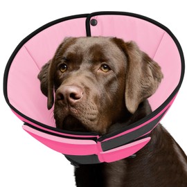 Queenmore Dog Cone XL, Soft Dog Cones for Large Dogs After Surgery, Cone for Dogs to Stop Licking, Elizabethan Collar for Pet, Alternative to Recovery Collar for Large Breeds, Pink XL