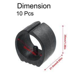Eilumduo 10Pcs Black Plastic U-Shape Caps, 32mm Dia. Chair Tubing Pipe Foot Cap Floor Glides Cover Tips for Furniture Leg