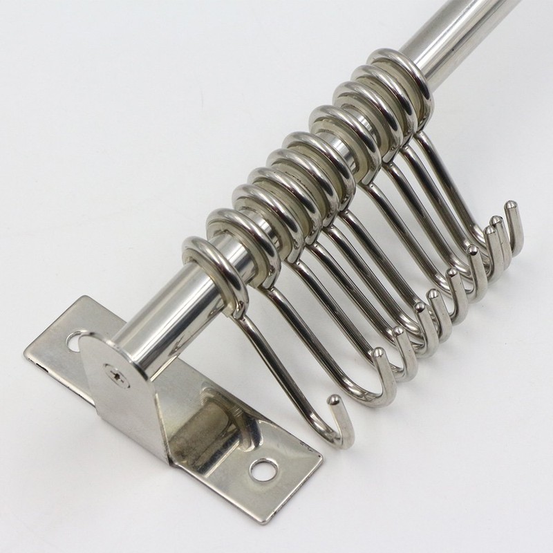 Kitchen Sliding Hooks, Stainless Steel Hanging Rack Rail Organize Kitchen