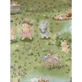 Timeless Treasures Bunnies By The Bay Timeless Treasures Cotton Fabric 1/2 Yard (18 By 44”)