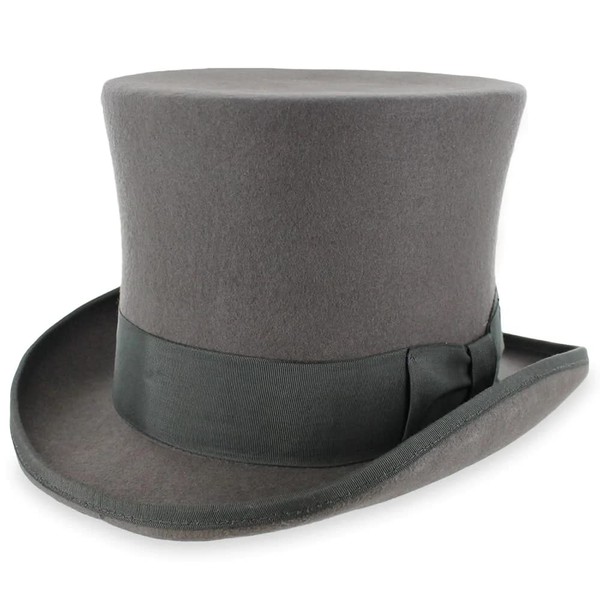 Belfry Top Hat Theater Quality 100% Wool in Black Grey