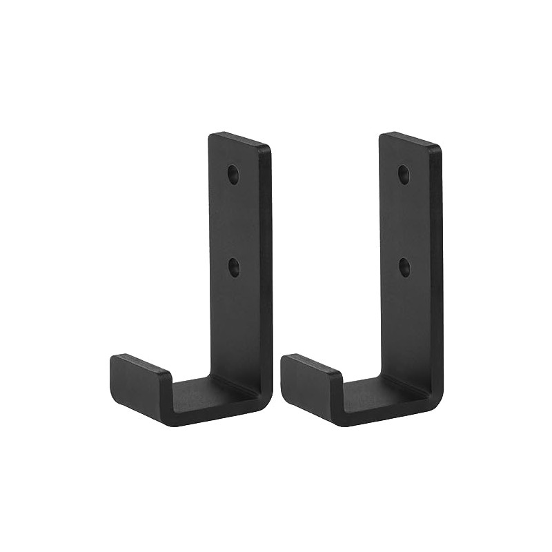 2 Pack 8" Black Steel J Hook, Heavy Duty Wall