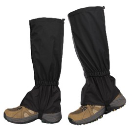 PVFZXS Gaiters, Hiking, Waterproof, Dustproof, Adjustable, Breathable Leg Protection, Gaiters, Hiking, Hunting, Bicycle for Outdoors, Hiking, Skiing, Climbing (Black), black