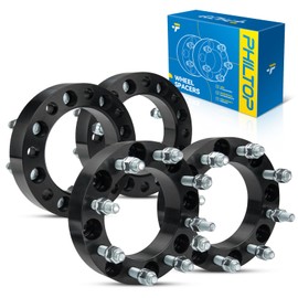 PHILTOP 8x170 to 8x6.5 Wheel Spacers, 1.5" Thread Pitch M14x1.5 Hub Bore 130mm Wheel Adapters for Excursion, F250 Super Duty, F350 Super Duty, Change Bolts Pattern Black 4pcs