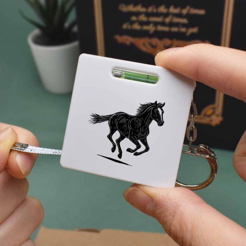 'Horse Running ' Keyring Tape Measure/Spirit Level Tool (KM00041311)