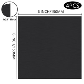 RHBLME 4 PCS Anodized Aluminum Sheets Metal, 6 x 6 x 1/25 Inch Black Aluminum Metal Plates Engraving Blanks for Laser Engraving, 1.0 MM Thin Decorative Metal Sheet for Crafting, Home Decoration
