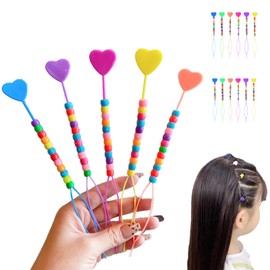 Fuzdaycu 12 Pcs Hair Beader for Braids - Quick Automatic Beads Loader Tool with Colorful Beads, Threading Applicator for Hair Tail & Ponytail Styling