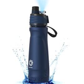 Rumiiro Stainless Steel Water Bottle Sport 24OZ - Misting & Drinking Insulated Function, Durable BPA-Free Safe, No Leak with Handle and Lid for Men Women, Camping Outdoor Kids Navy Blue