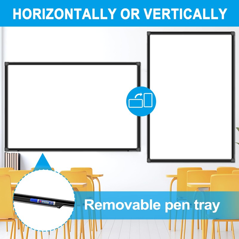 H-Qprobd 48"x24" Magnetic White Board Dry Erase Wall Mount Whiteboard