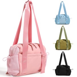 Tokeya Mini Gym Bag for Women Girls, Waterproof Gym Duffle Bag with with Wet Compartment and Adjustable Hand Strap Small Gym Tote Bag Cute Travel Duffle Bag for Fitness Travel Shopping Weekend, Pink