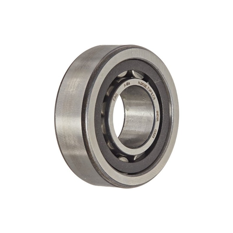 FAG NJ202E-TVP2-C3 Cylindrical Roller Bearing, Single Row, Straight Bore, Removable