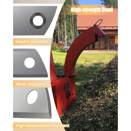 Wood Chipper Blades Compatible with Sun Joe CJ601E CJ602E Earthwise GS70015, 4Pcs Double-Sided Chipper Blade with L-Shaped Hex Key Wrench