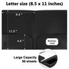 HABGP 6 Pack Black File Folders with Pockets and Business