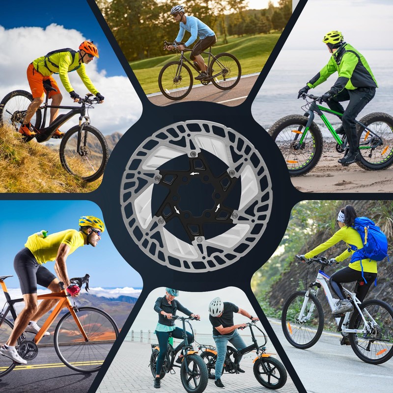 BUCKLOS 160mm Floating Bike Disc Brake Rotor with Heat Dissipation