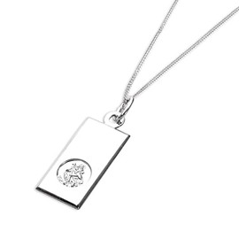 Sterling Silver Modern St Christopher Pendant - 18 Inches