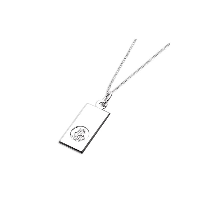Sterling Silver Modern St Christopher Pendant - 18 Inches