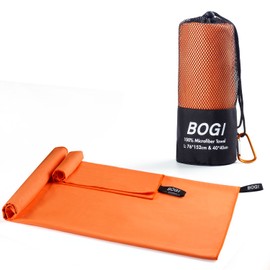 BOGI Microfiber Travel Sports Towel-Quick Dry Towel, Soft Lightweight Microfiber Camping Towel Absorbent Compact Travel Towel for Camping Gym Beach Yoga Swimming Backpacking (S:16''x32'',2Pcs-Orange)
