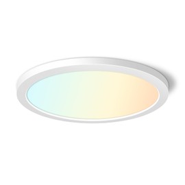 mw LED Flush Mount Ceiling Light, 24 Inch Kitchen Light Fixtures,5 Color Temperatures Adjustable(2700K/3000K/3500K/4000K/5000K), 3360LM Round 0.94 Inch Thickness
