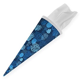 itenga Sibling School Cone - 35 Cm, Animals, Animal Pattern, Gift Packaging, School Cone, Cardboard Cone, Felt Closure, Children / Adults