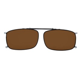 Eyekepper Metal Frame Clip On Sunglasses Polarized Brown Lens With Spring Draw Bar 54 * 34MM