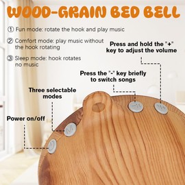 BIZOI Baby Mobile Music Box, Baby Crib Mobile Musical Box, Cot Mobile Motor Baby Music Box, Baby Music Box Spinner with 3 Volumes, Adjustable for Cot, Decoration, Newborn Gift