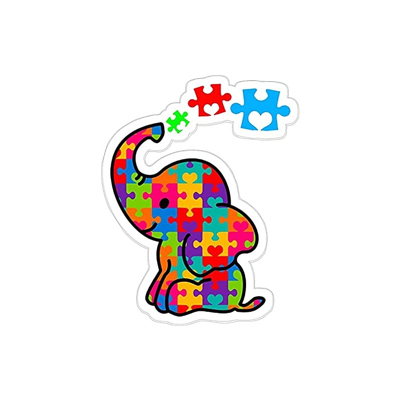 2pcs Autism Awareness Elephant 5 inch Vinyl Sticker | Decal