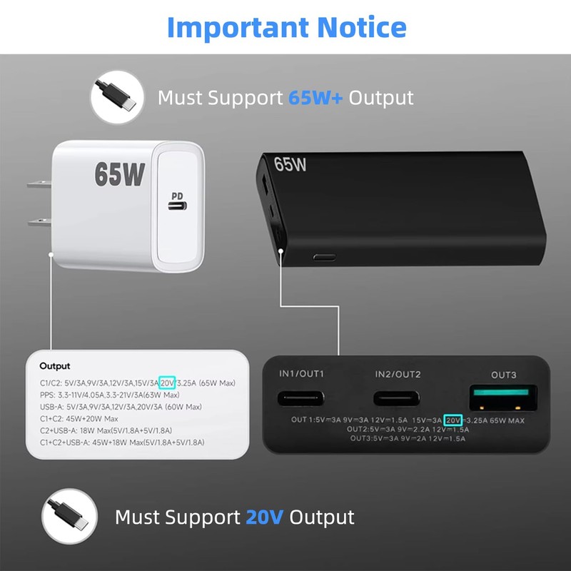 Jadebones 0.5M/1.6FT USB C Male to DC Female Power Cable