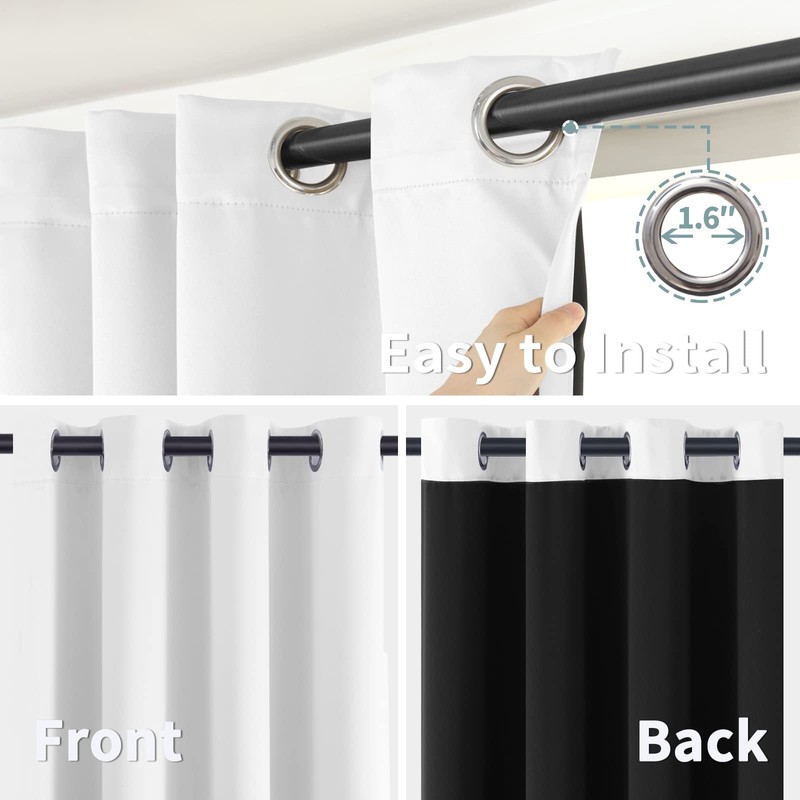 BGment Thermal Insulated 100% Blackout Curtains for Bedroom with Black
