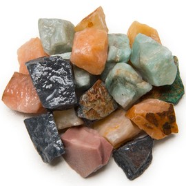 Hypnotic Gems Materials: 5 lbs Assorted Aventurine Stones from Asia - Green, Red, Blue, Yellow, Salmon and Dark Green - Rough Raw Natural Crystals for Tumbling, Wire Wrapping, Reiki Crystal Healing