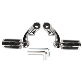 2 Pcs Motorcycle Highway Foot Pegs Chrome Adjustable Comfortable Motorcycle Foot Pegs Footrest Highway Foot Pegs for Davidson (Short Type)