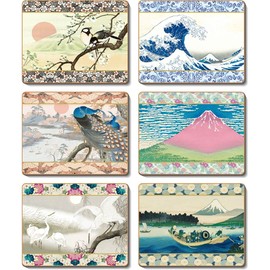 Cinnamon Japanese Landscapes Coasters 6 Pieces Set