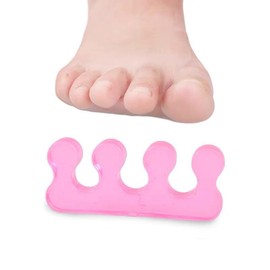 LNYMZD 4Pcs Pink Toe Separators for Pedicure, Gel Toe Spacers for Men and Women Suitable for Overlapping Toes, Bunions, Hammer Toe, Soft Toe Spreader for Separating Toenails or Nails, Tools