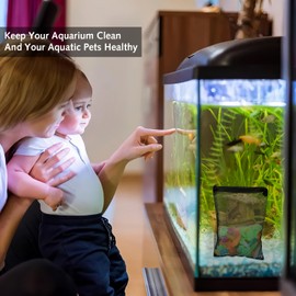 Luxiremi Aquarium Filter Bags, Aquarium Filter Media Bags with Zipper Fish Tank Media Mesh Filter Bag High Flow Fine Mesh Net Reusable Bags for Activated Carbon, Biospheres (5 Black+5 White)