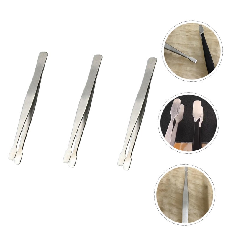 Outanaya 3pcs Stainless Steel Stamp Tweezers for Collecting and Applying