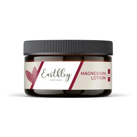 Earthley Wellness, Good Night Lotion, loción de magnesio, aceite de albaricoque, manteca de karité, manteca de mango, cera de velilla, aceite esencial de lavanda, vegano (regular, 8 onzas)