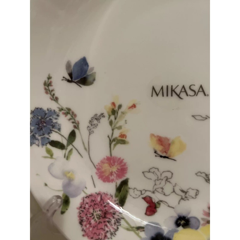 Mikasa JOLIE Floral Bone China 8.5” Pasta Dinner Bowls Set